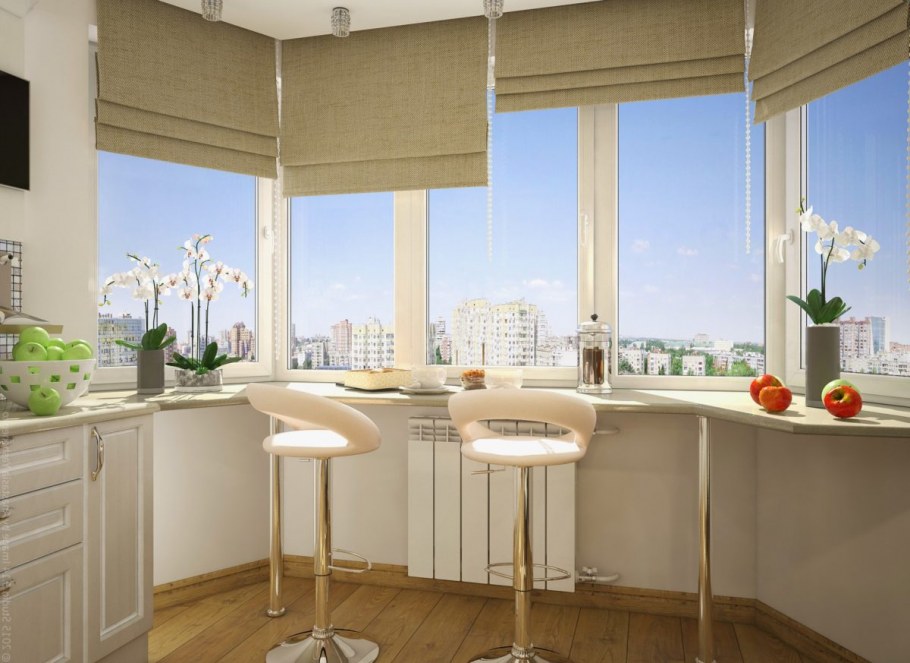 Шкаф на балкон со столешницей