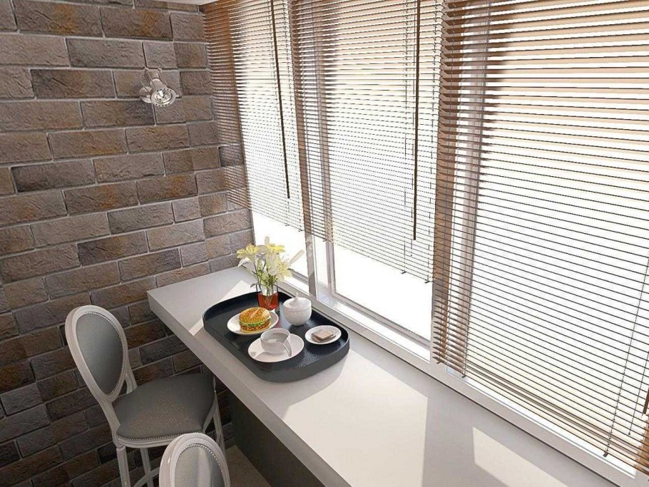 Подоконник барная стойка на лоджии