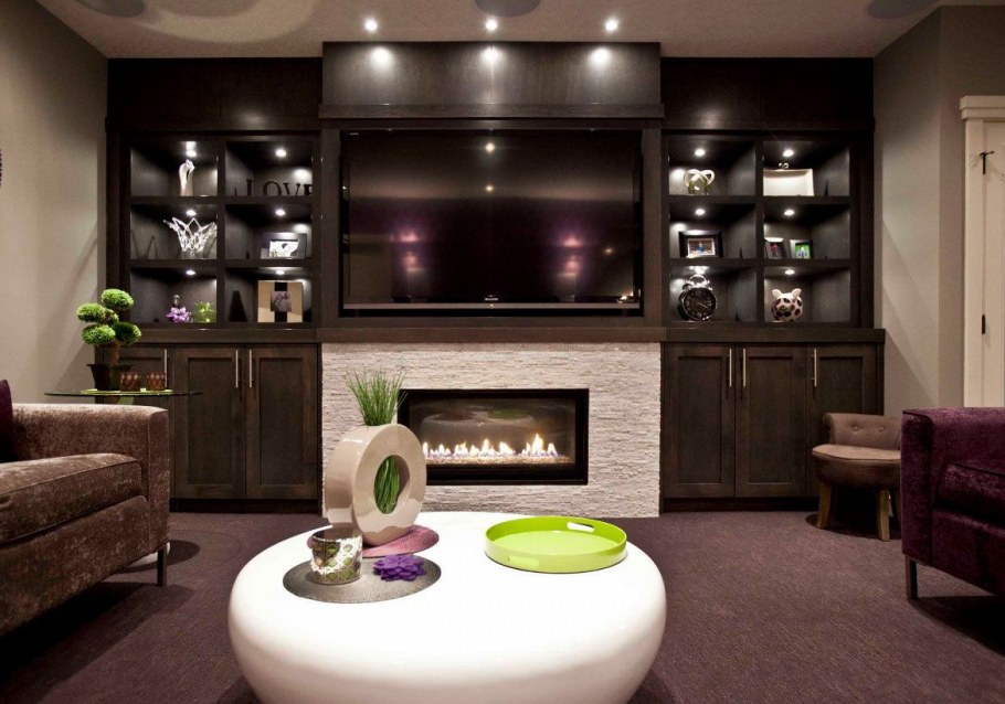 Камин встроенный в стенку