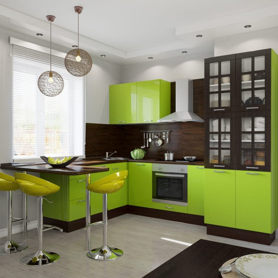 Фартук для салатовой кухни