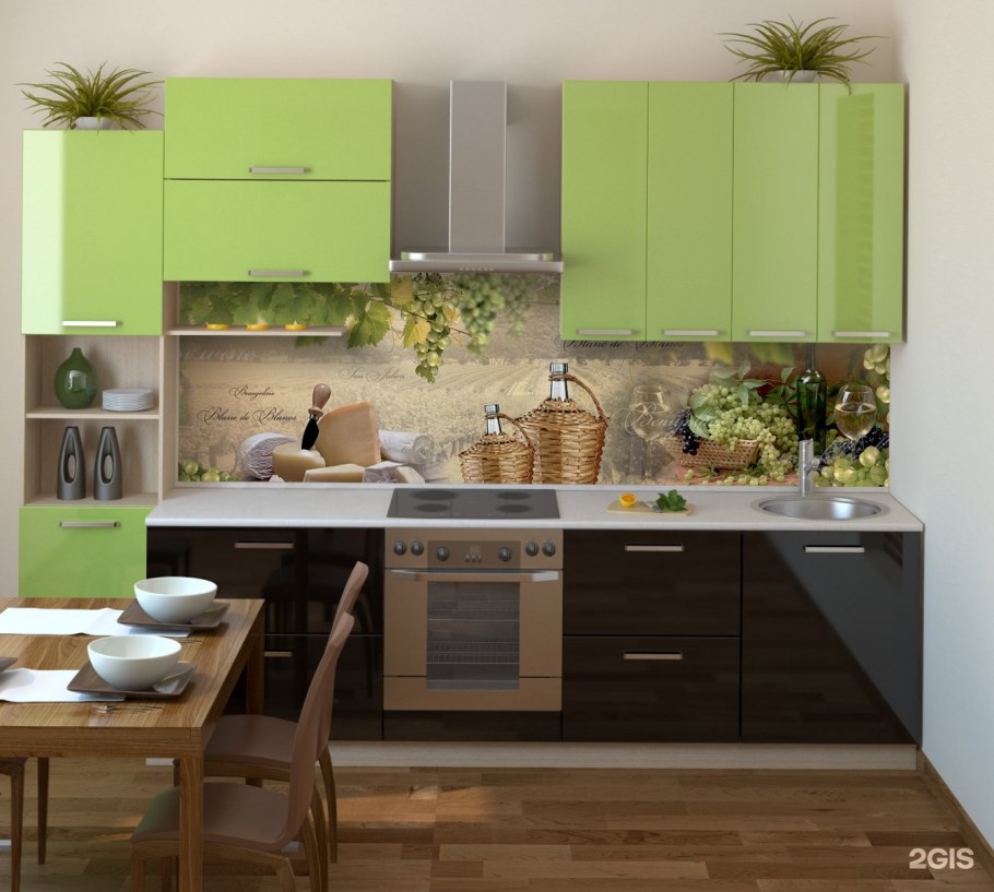 Кухня олива зеленая