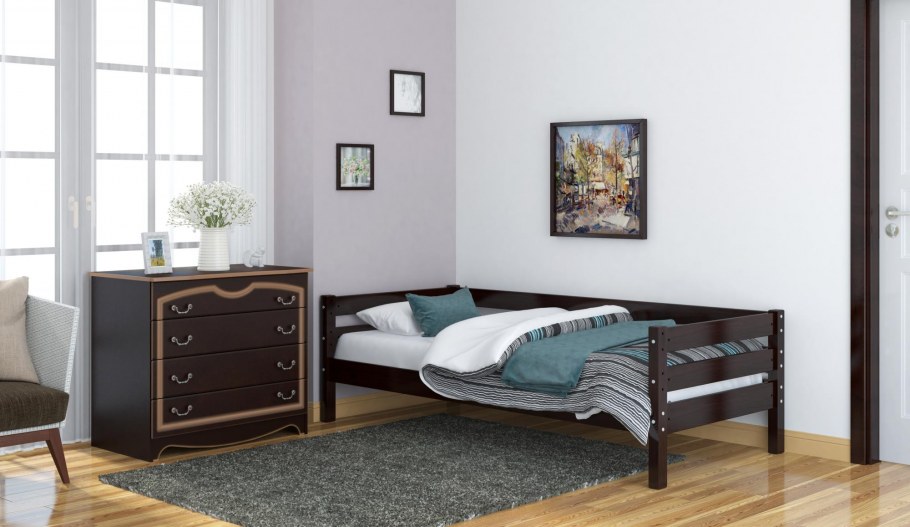 Кровать Глория орех темный