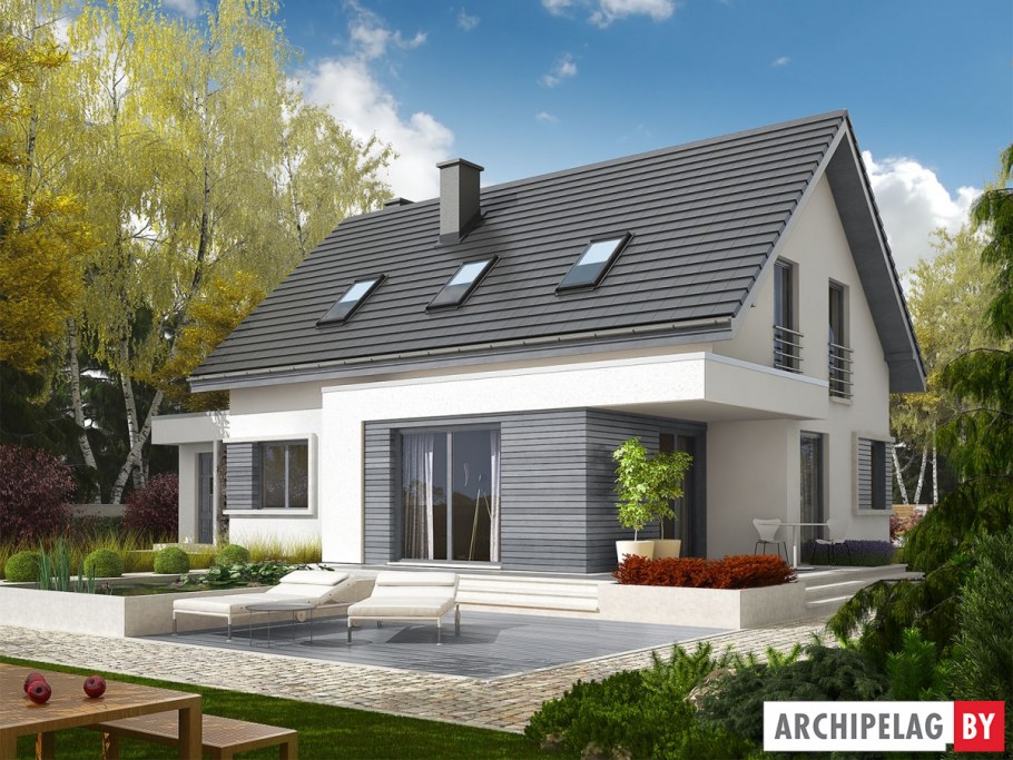 Красивый дом с мансардой