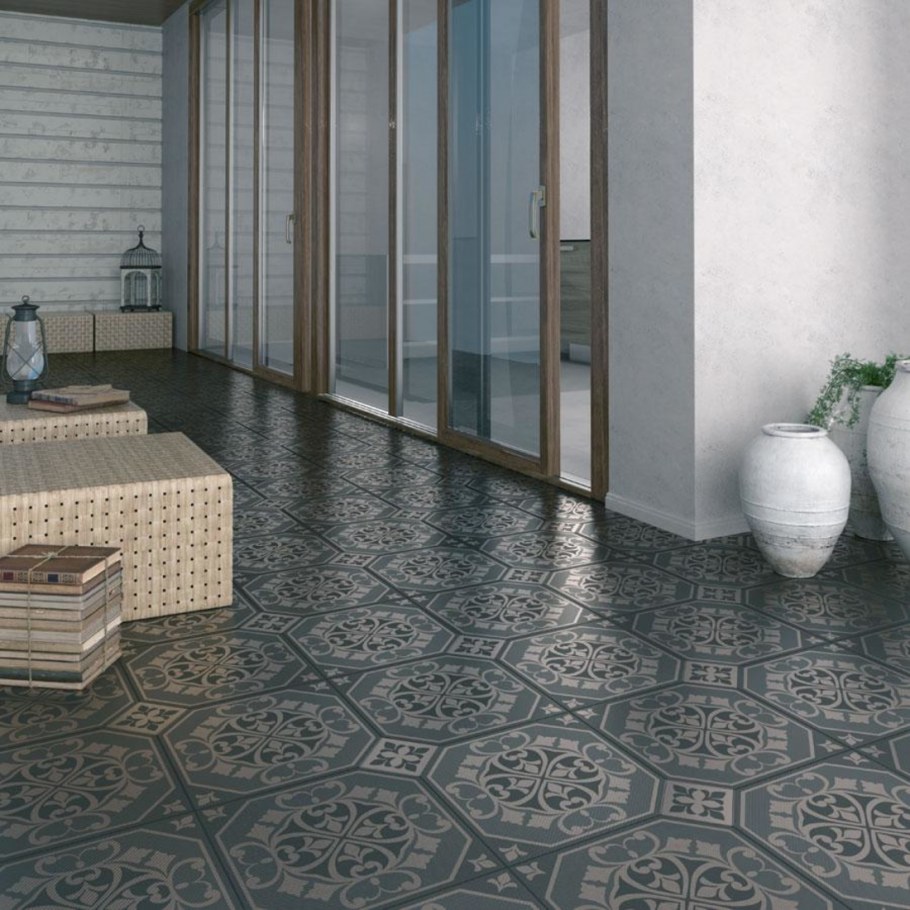 Black and White decorative Tile