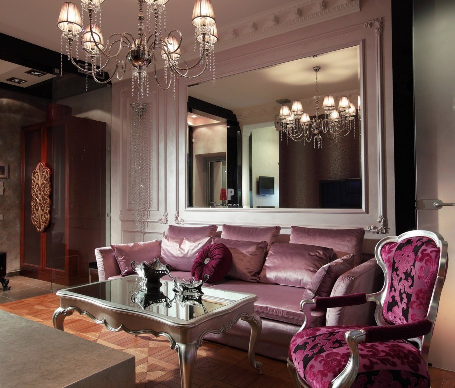 Спальня в темно фиолетовом цвете