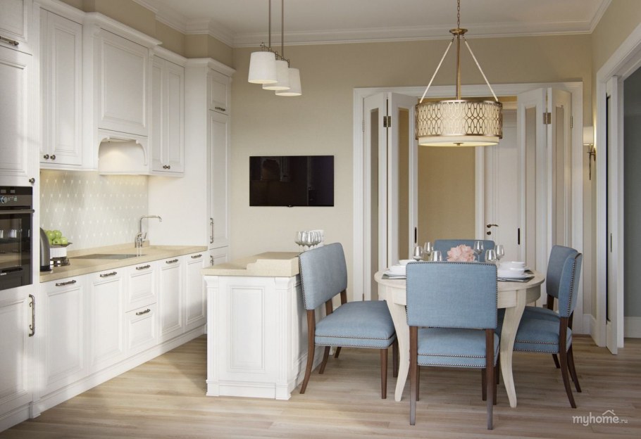 Серо белая кухня Сканди