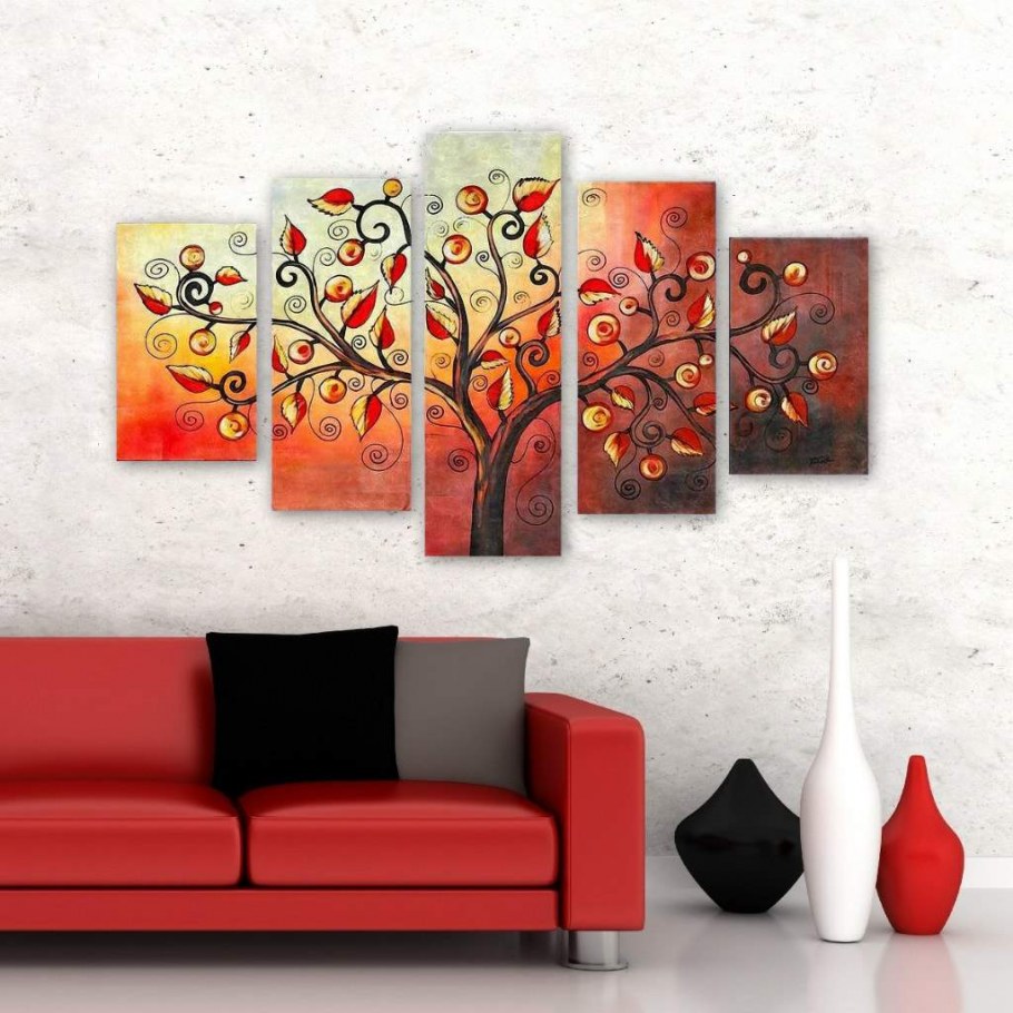 Модульные картины под синий диван