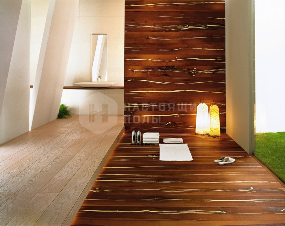 Дерево в интерьере спальни