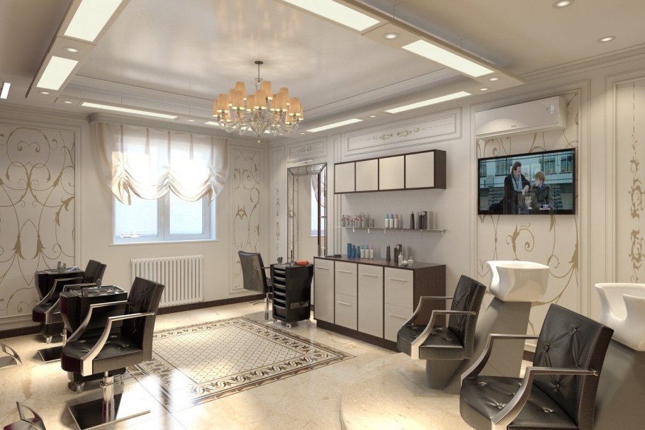 Салон красоты белый интерьер
