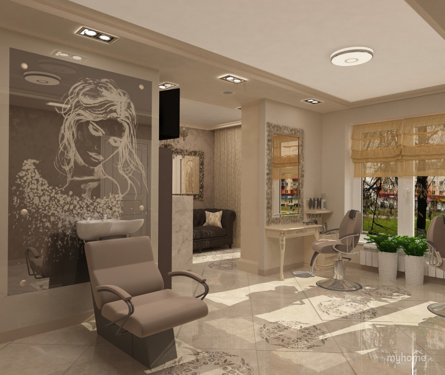 Интерьер маленькой парикмахерской
