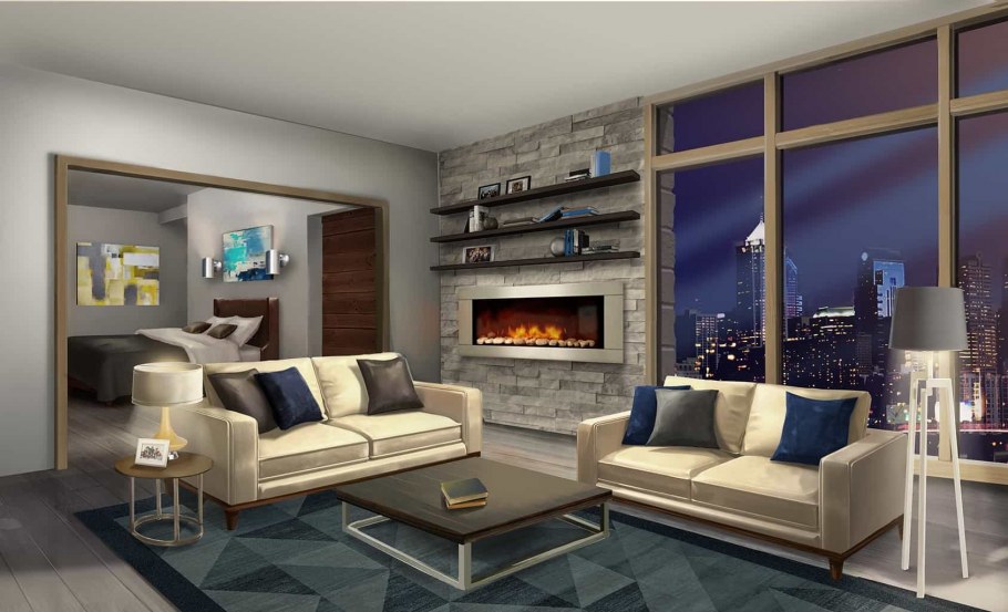 Аниме дом ночью внутри