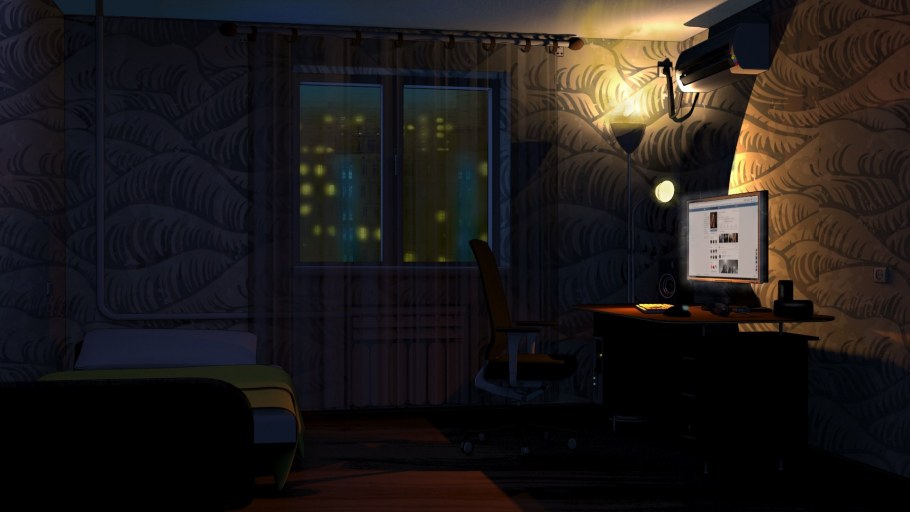 Комната неон