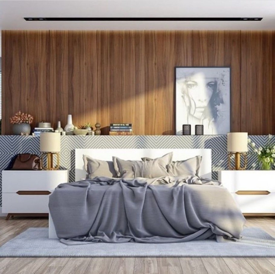 Сочетание серого белого и дерева в интерьере