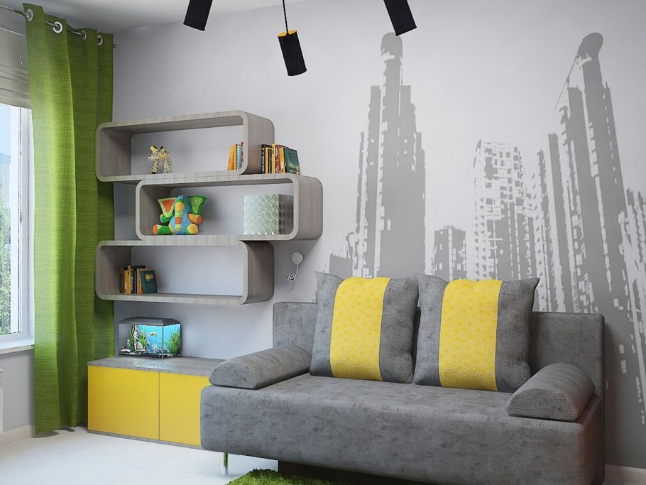 Диван для подростка мальчика в интерьере