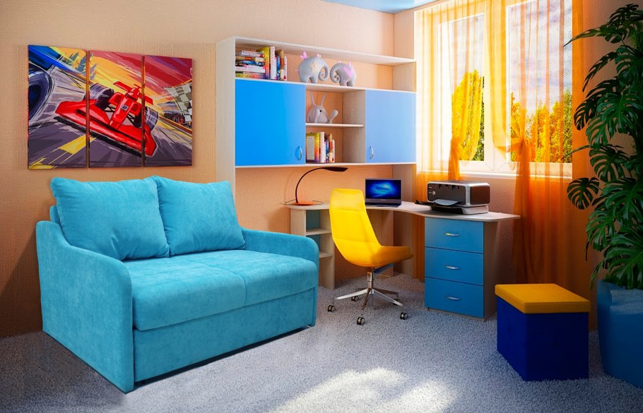 Комната для мальчика с диваном