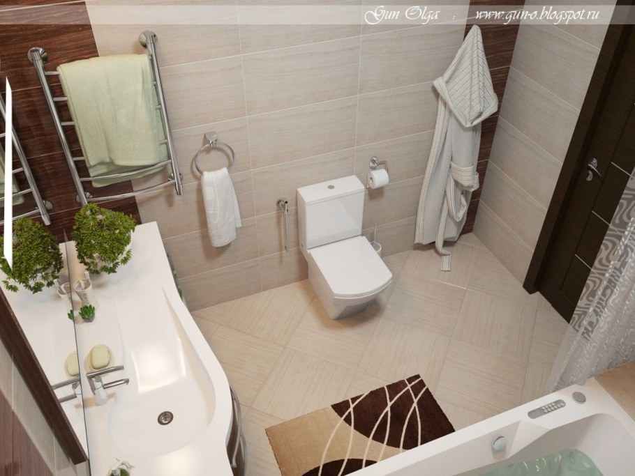 Плитка для ванной совмещенной с туалетом