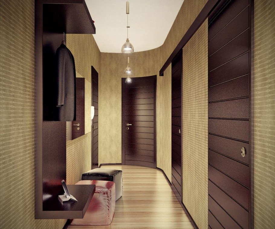Интерьер прихожей узкой и длинной