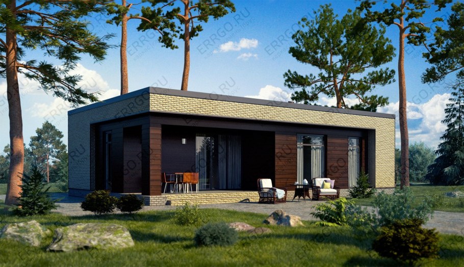 Проект флетхауса с плоской кровлей