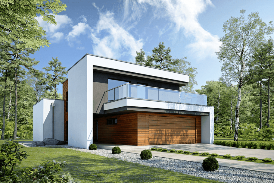 Современный квадратный дом