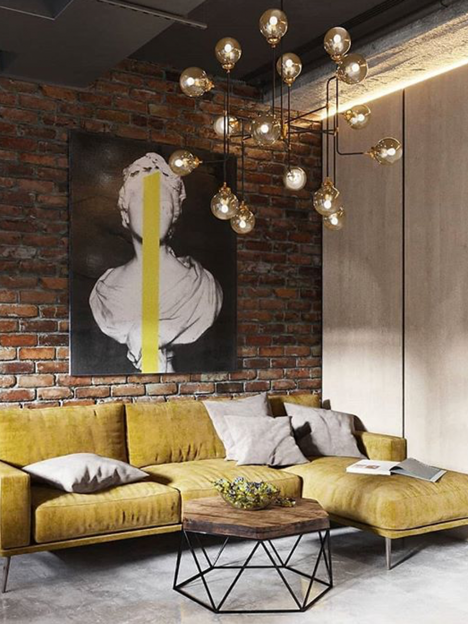 Лофт Индастриал гостиная