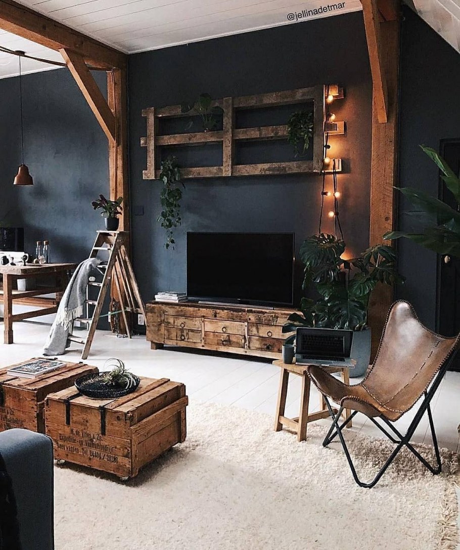 Гостиная в стиле лофт