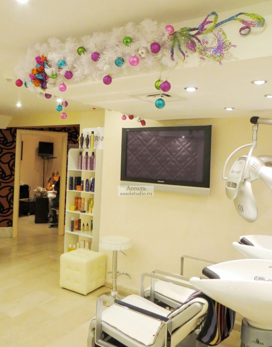 Украшение салона красоты на новый год