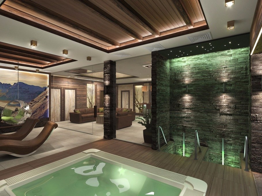 Гостиная с большим диваном