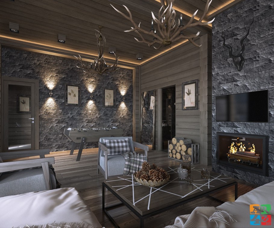 Комната отдыха в стиле лофт