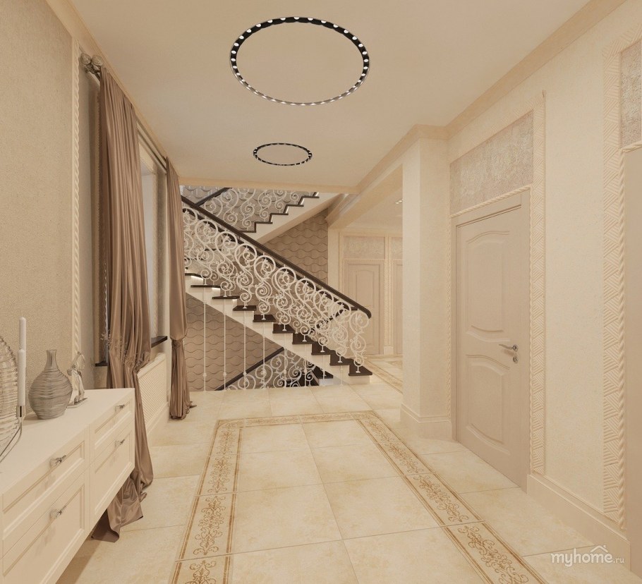 Интерьер холла в частном доме