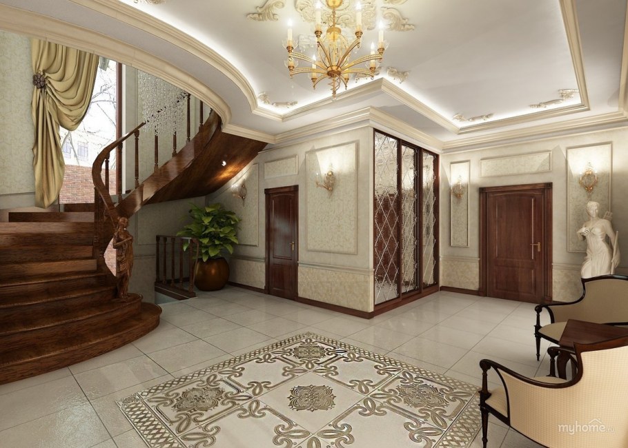 Лестница в классическом интерьере