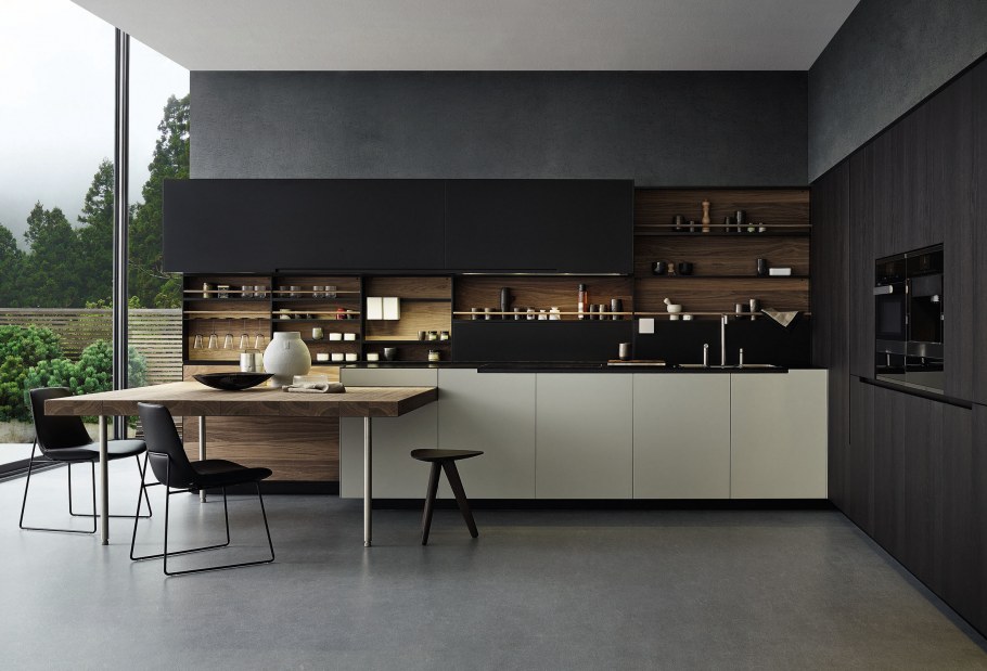 Черная матовая кухня