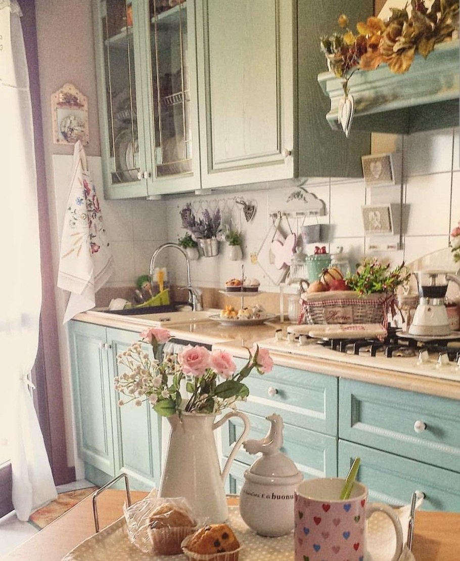 Стиль шебби Шик в интерьере кухни