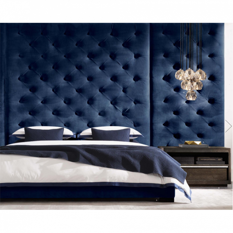 Кровать синий велюр Аскона