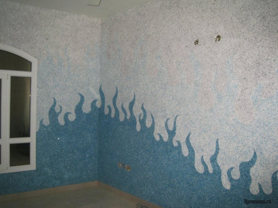 Жидкие обои в интерьере