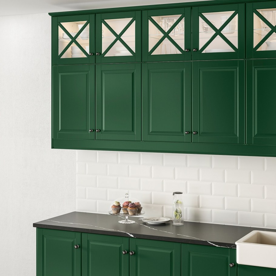 Кухня икеа зеленая Будбин