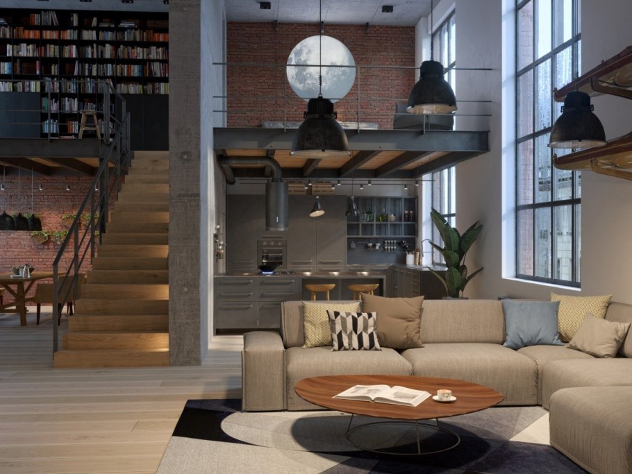 Двухэтажная квартира лофт