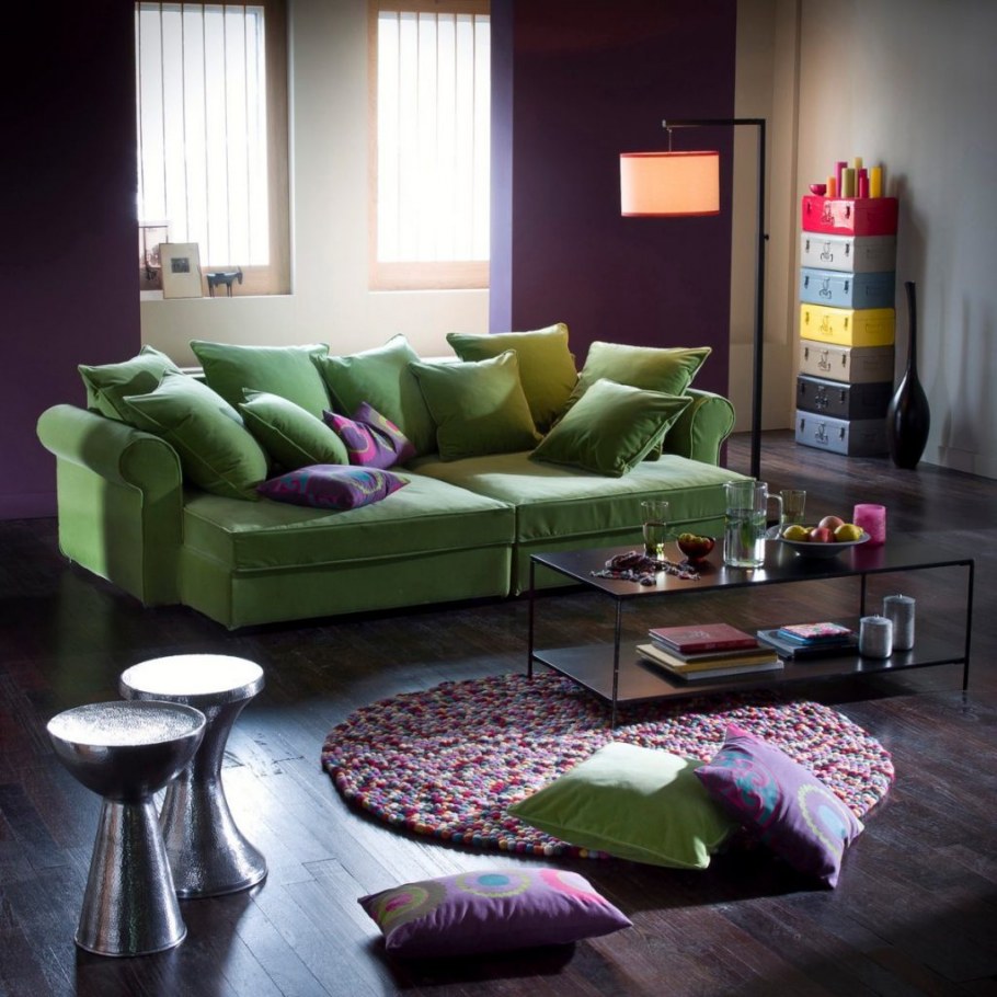 Гостиная в оливковых тонах