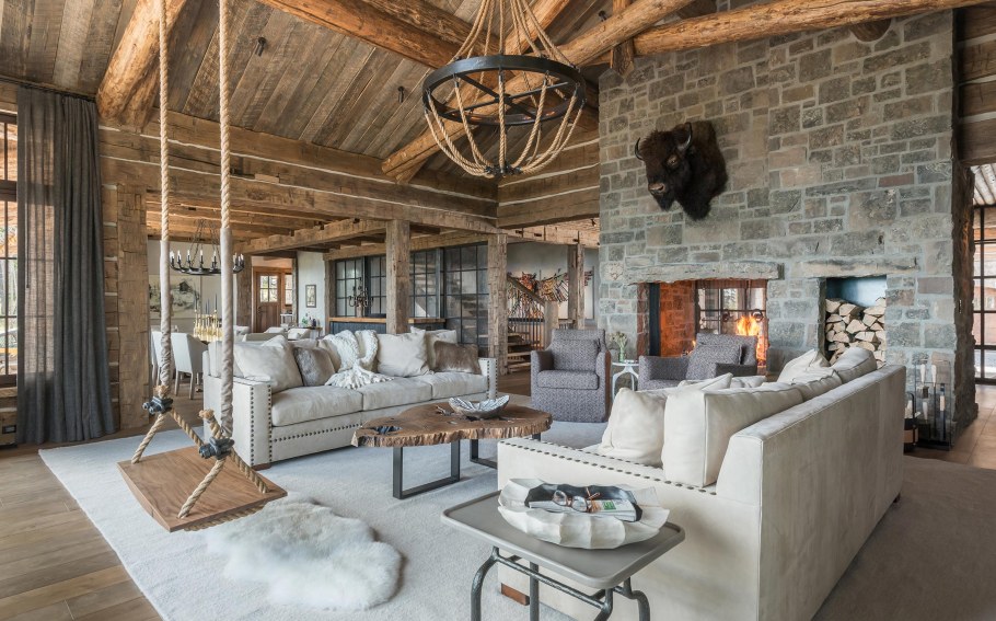 Интерьер рустикальный стиль Шале