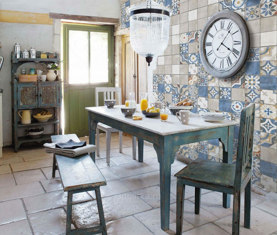 Плитка лофт нефрит керамика в интерьере кухни