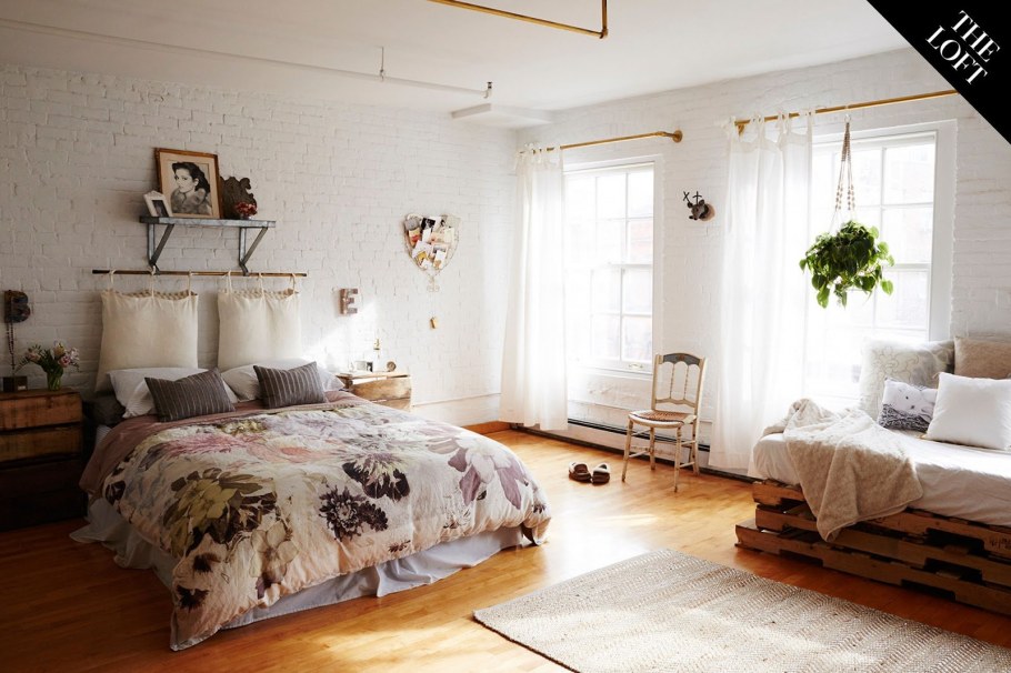 Спальня Скандинавский стиль Винтаж