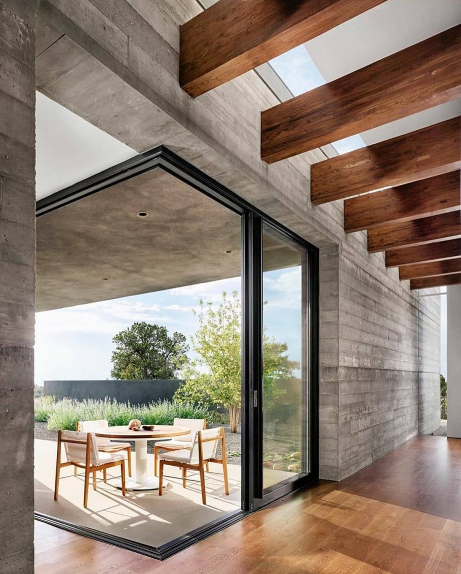 Бетон и дерево в интерьере