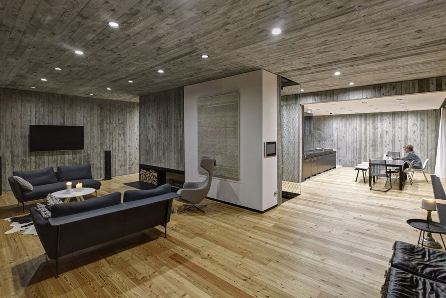 Бетон и дерево в интерьере