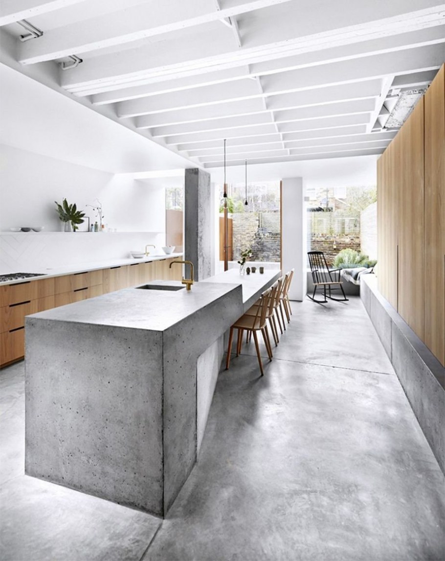 Бетон дерево и белый сочетание