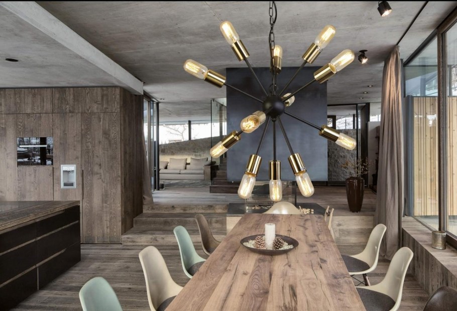 Бетон и дерево в интерьере