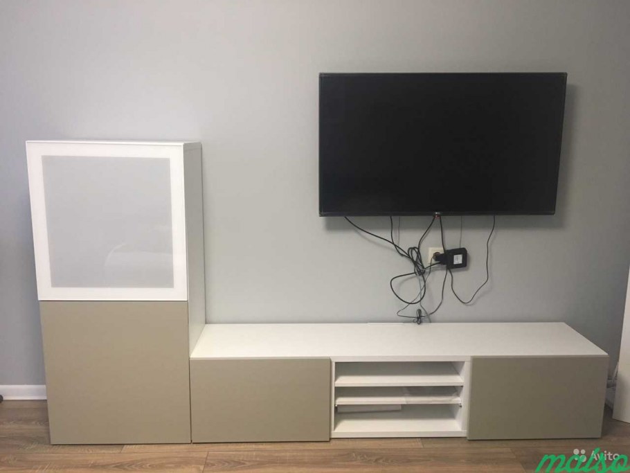 БЕСТО тумба под ТВ, С дверцами, белый, Лаппвикен белый180x42x38 см