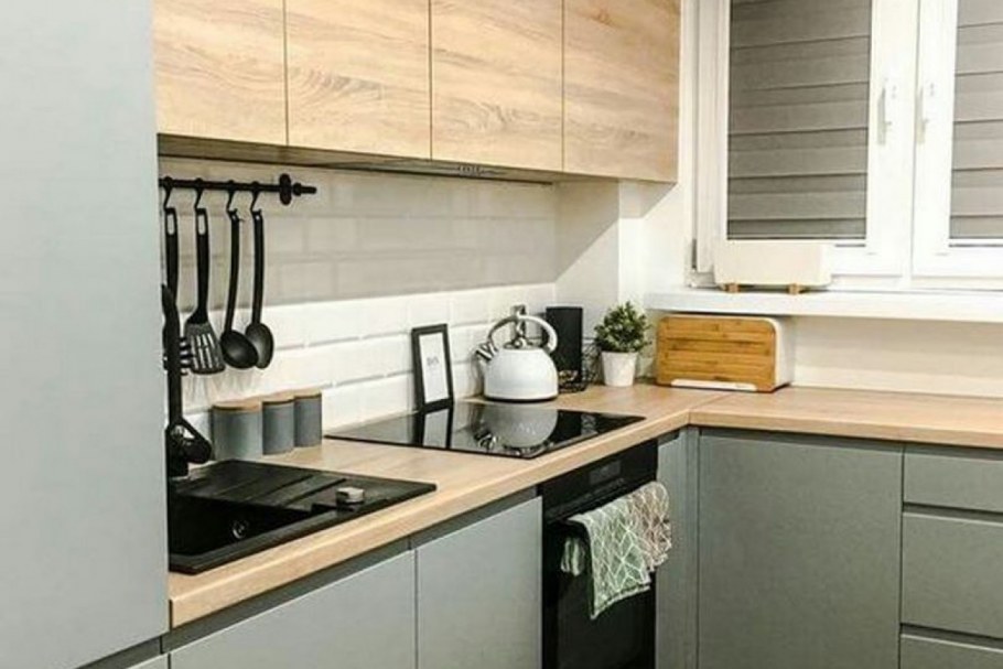 Кухня Модерн угловая олива