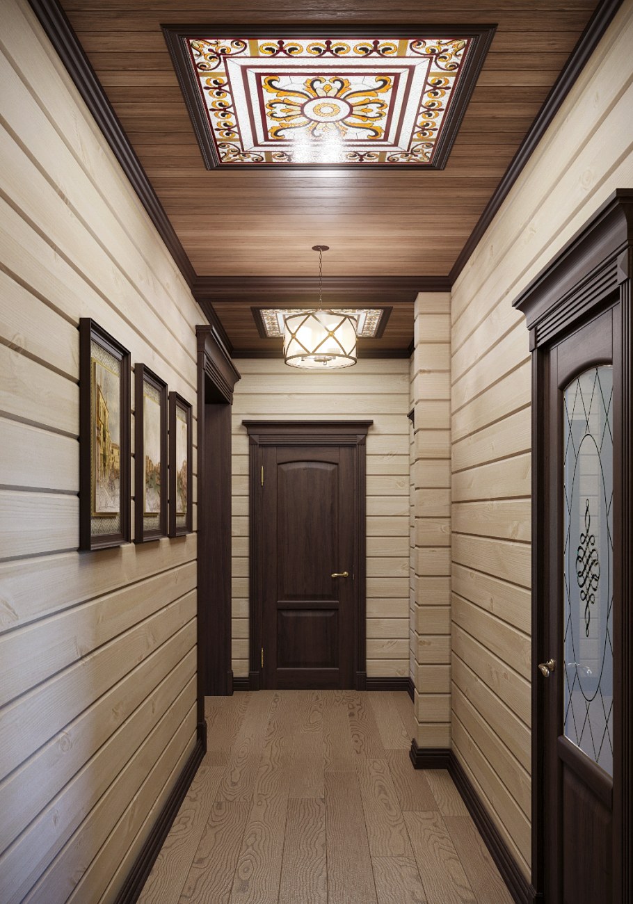 Прихожая в брусовом доме