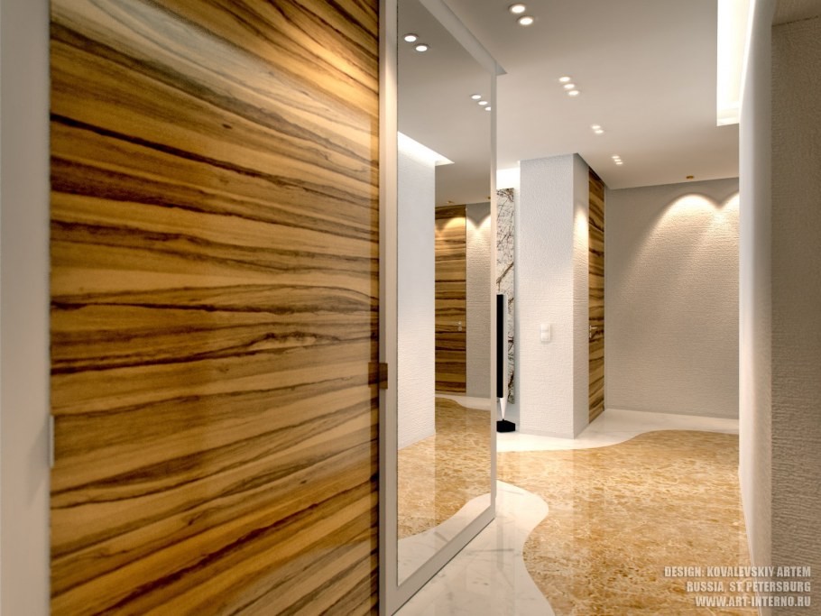 Отделка прихожей деревом