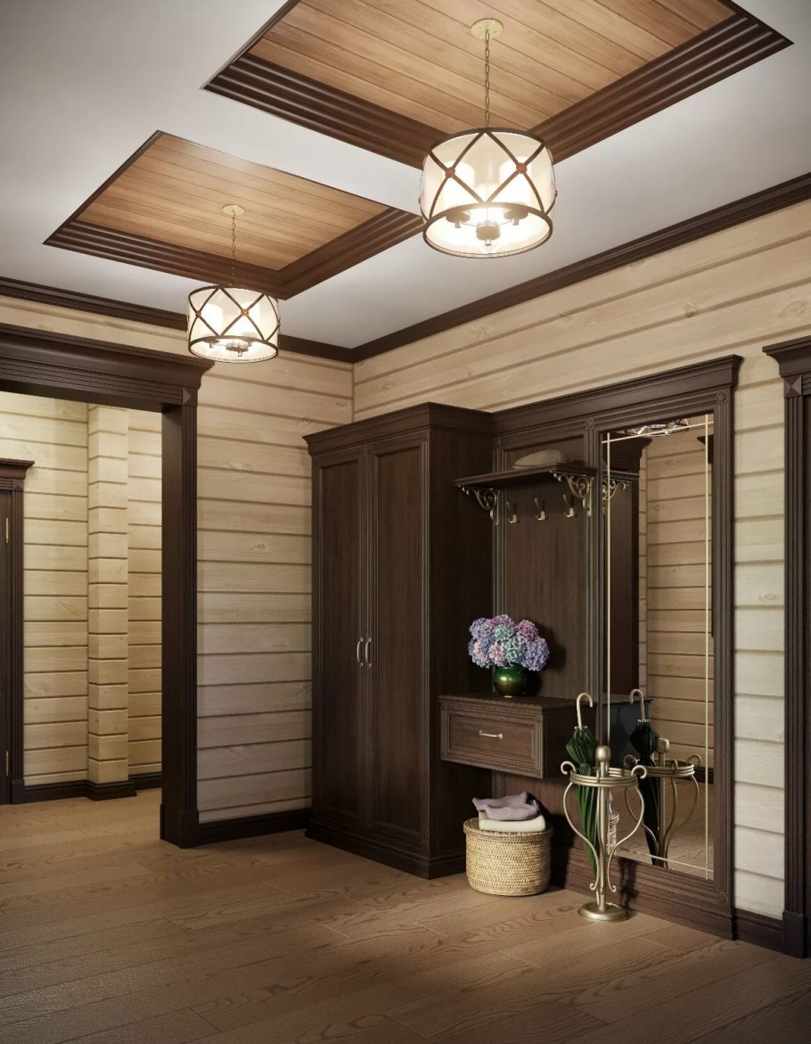 Ламинат на стену в прихожей