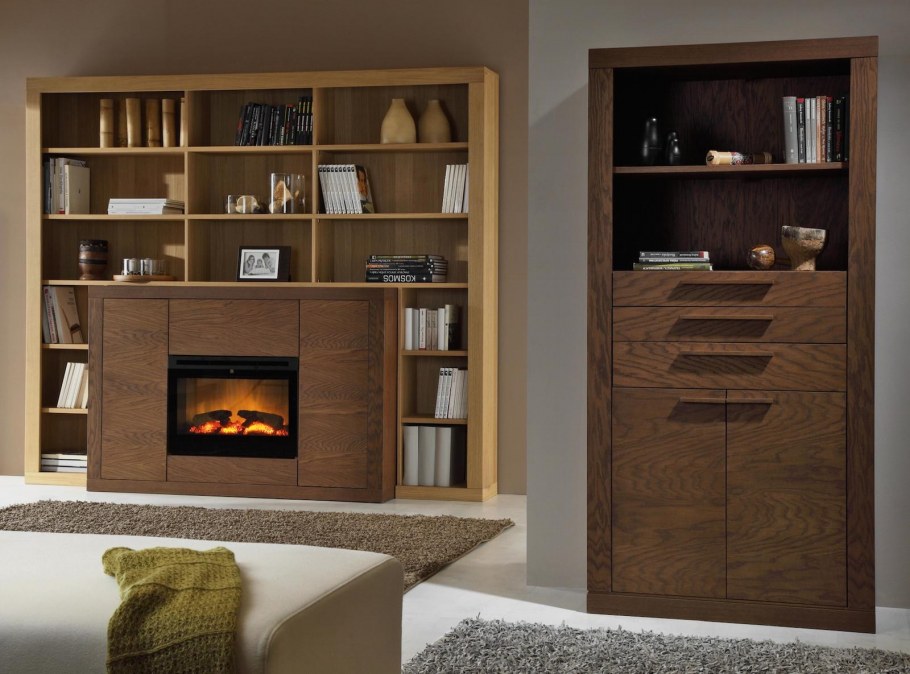 Камин встроенный в стенку